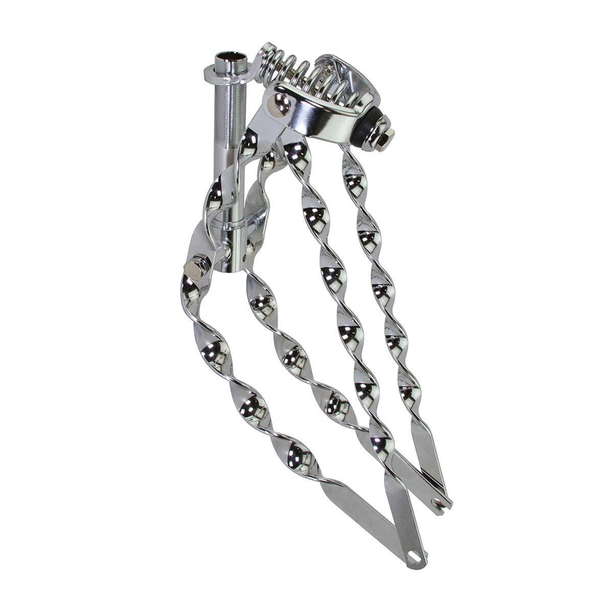 16 Lowrider Bent Flat Twisted Spring Fork 1 Inch Chrome.